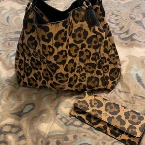Coach Leopard purse with matching wallet